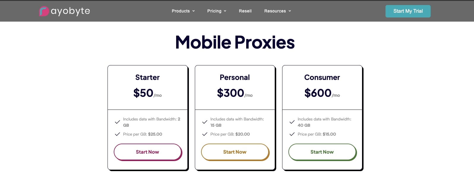 Rayobyte mobile proxies