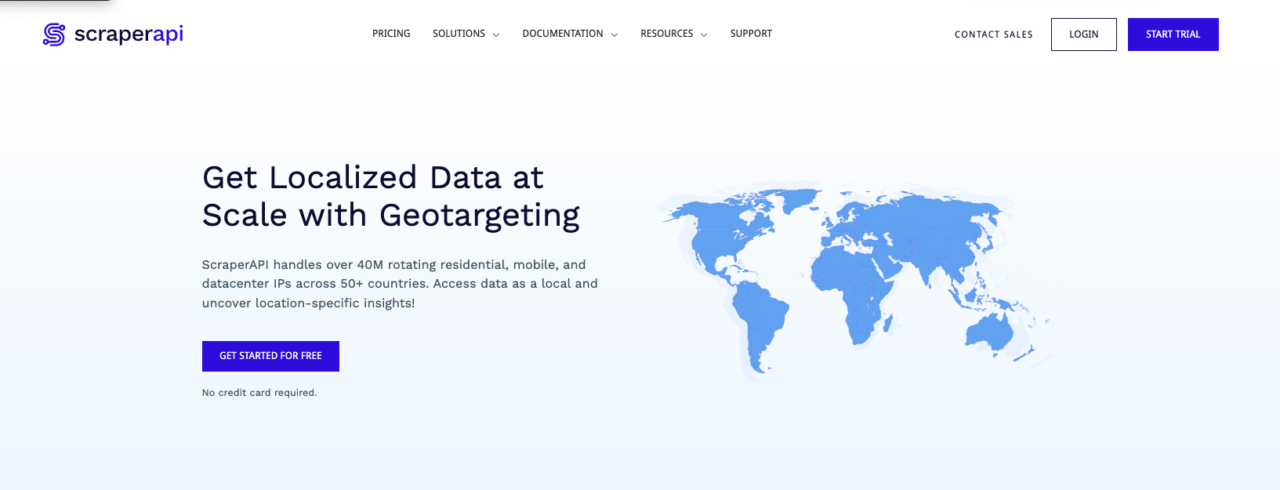 ScraperAPI's proxy geolocation