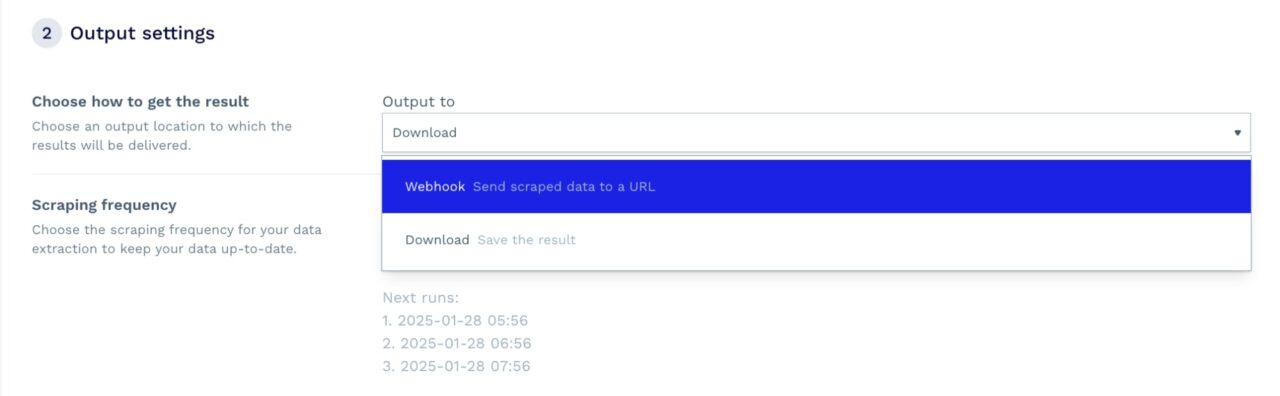 Choosing the output for our DataPipeline project