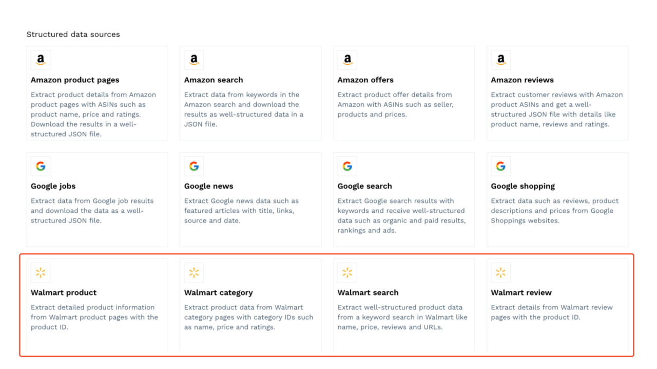 ScraperAPI dedicated Walmart DataPipeline dashboard page