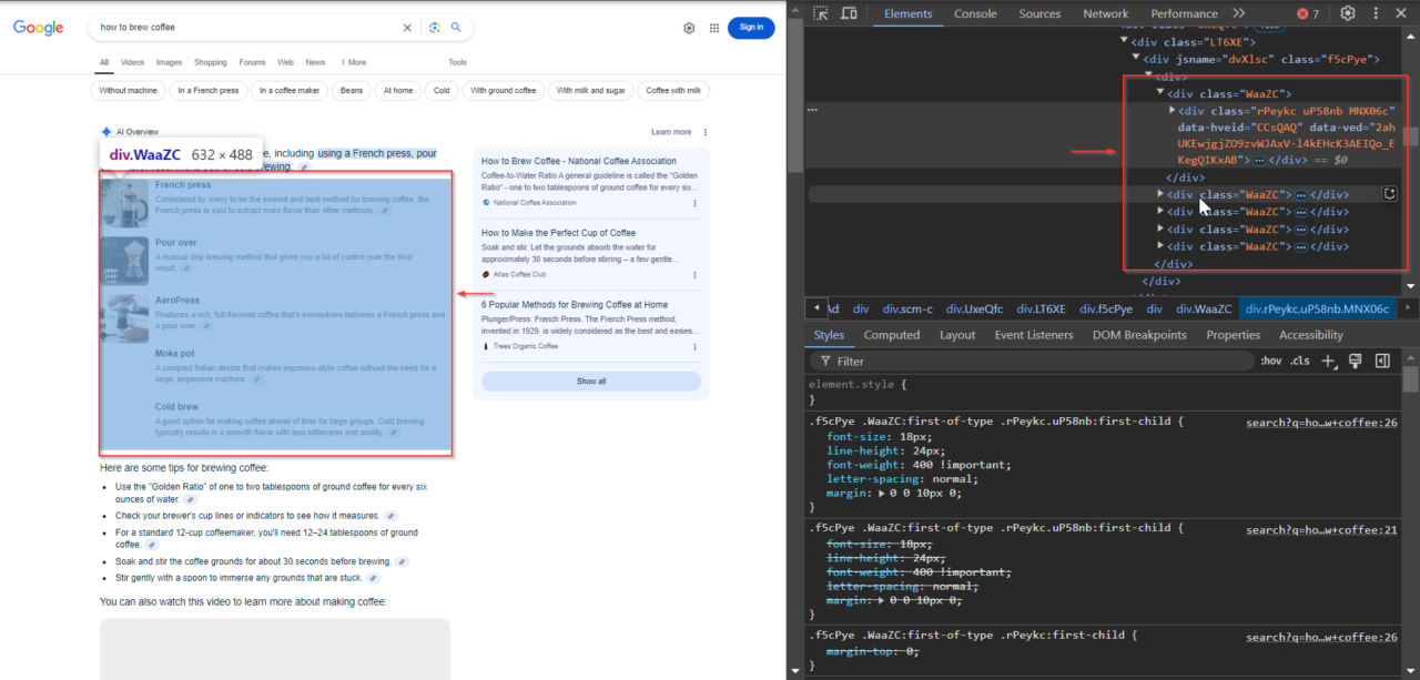 Identifying the content class with elementor